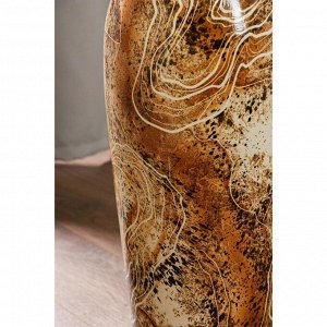 Ваза керамическая "Марта", напольная, мраморная кора, коричневая, 68 см, авторская работа
