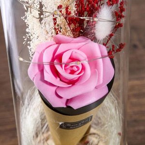Ночник "Розовая роза в букете" LED 3ААА 10х10х21 см