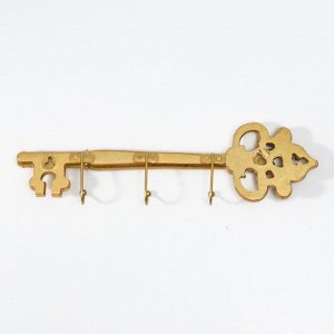 Крючки декоративные полистоун "Ключ ажурный" золото 9х3х31,5 см