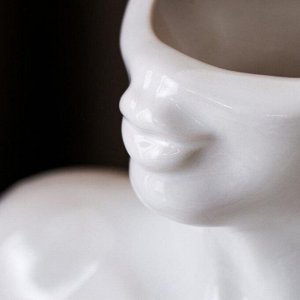 Ваза керамическая "Тело женщины", настольная, белая глянцевая, 26 см