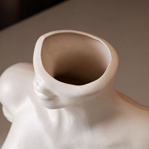 Ваза керамическая "Тело женщины", настольная, белая матовая, 26 см