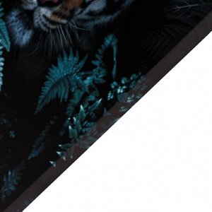 Картина на холсте "Тигр в листьях" 50х70 см