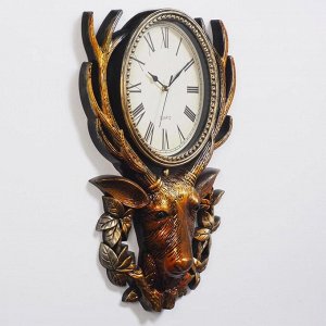 Часы настенные, серия: Животные "Олень", дискретный ход, 28х23 см