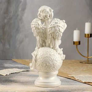 Статуэтка "Ангел с арфой" перламутровая, 32 см