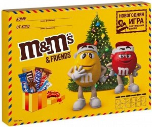 M&M's and Friends (577 гр) Большая посылка с новогодней игрой и стикерами Новогодний подарочный набор