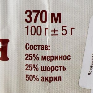 Пряжа "Воздушная" 25%меринос. шерсть, 25%шерсть, 50%акрил 370м/100гр (044 трава)