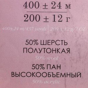Пряжа "Ровница мультиколоровая", 50 % шерсть, 50 % акрил, 400 м/200 г (564 М)