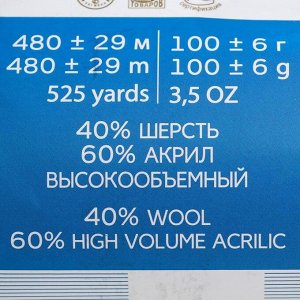 Пряжа "Ангорская тёплая" 40% шерсть, 60% акрил 480м/100гр (701 какао)