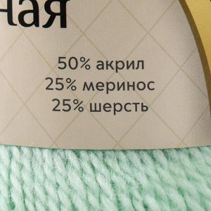 Пряжа "Воздушная" 25%меринос. шерсть, 25%шерсть, 50%акрил 370м/100гр (107 ментол)