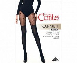 Karmen колготки (Conte) с рисунком «имитация гольфинов с рисунком «сердечки» 50ден