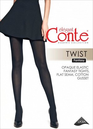 CONTE Колготки TWIST с ажурным геометрическим рисунком «ромбы»