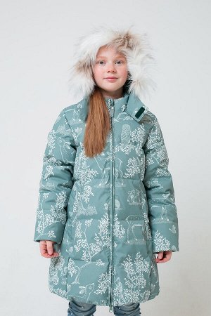 Куртка(Осень-Зима)+girls (серо-зеленый, лесной мир)