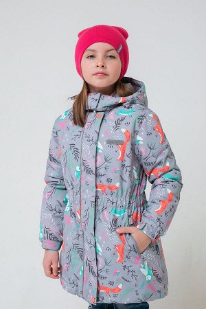 Куртка(Осень-Зима)+girls (светло-серый, лесные животные)
