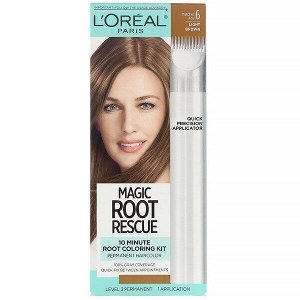 L'Oreal, Magic Root Rescue, комплект для окрашивания корней за 10 минут, оттенок 6 светло-каштановый, на 1 применение