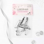 Основа для броши, 32 мм, 3 отверстия, 10 шт, цвет серебряный