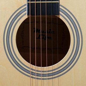 Гитара акустическая, цвет бежевый, 104см, с вырезом