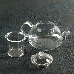 Чайник заварочный со стеклянным ситом 1Валенсия. Доляна», 250 мл