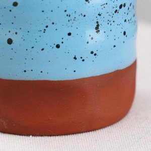 Стакан "Двухцветный", красная глина, голубой с чёрным, 0.35 л