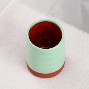 Стакан "Двухцветный", красная глина, зелёный с красным, 0.35 л
