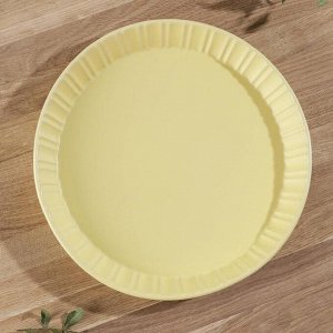 Форма для выпечки из жаропрочной керамики Доляна «Камея», 20,5?3,1 см, цвет жёлтый