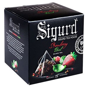 чай SIGURD 'STRAWBERRY BASIL' 15 пирамидок/саше-конверт 1/8