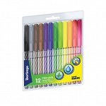 Фломастеры Berlingo &quot;&quot;SuperTwist&quot;&quot;, 12цв., смываемые, рисунок на корпусе, блистер