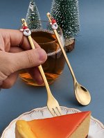 2шт Рождественская вилка &amp; ложка