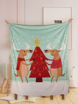 Рождественское одеяло с мультипликационным узором