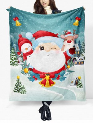 Рождественское одеяло с принтом деда мороза