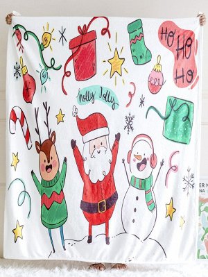 Рождественской фланелевое одеяло с принтом фигуры
