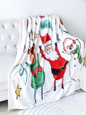 Рождественской фланелевое одеяло с принтом фигуры