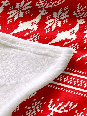 Фланелевое одеяло с узором "рождественский лось"