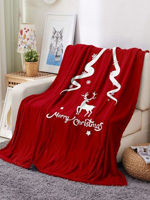 Одеяло с узором "рождественский лось" принтом