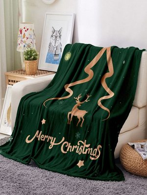 Одеяло с узором "рождественский лось" принтом