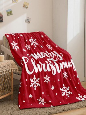 Одеяло с капюшоном с рождественским принтом, 1шт