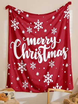 Одеяло с капюшоном с рождественским принтом, 1шт