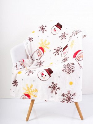 Одеяло рождественский снеговик принтом