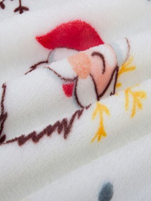 Одеяло рождественский снеговик принтом