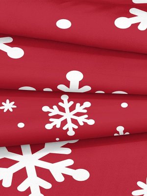 Рождественский комплект пододеяльников без наполнителя  с принтом снежинки и текстовым принтом