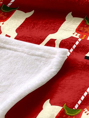 Одеяло с узором "рождественский лось" из флиса