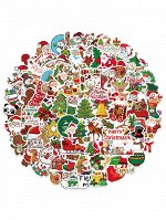 100шт Наклейка рождественский с мультипликационным узором