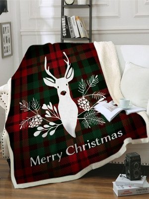 Одеяло с узором "рождественский лось"