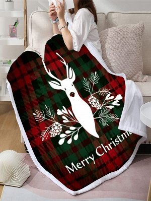 Одеяло с узором "рождественский лось"