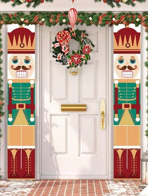 2шт рождественский с принтом фигуры дверь