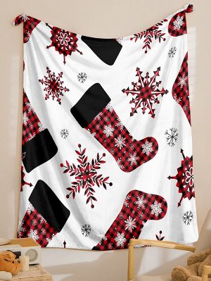 Одеяло с рождественским принтом из флиса