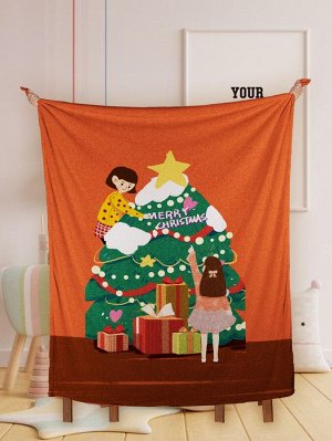 Рождественское одеяло с мультипликационным узором
