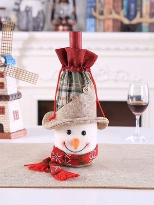 1шт Рождественская крышка для вина в форме снеговика