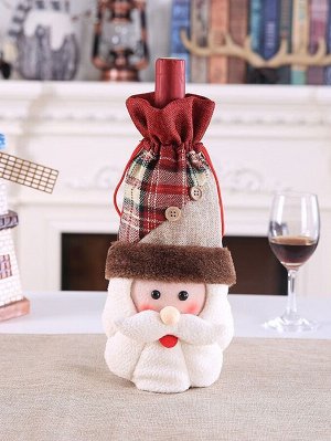 1шт Рождественский чехол для вина в форме санта-клауса