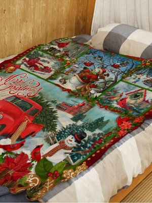 Одеяло с рождественским узором из фланели