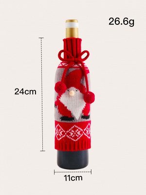 1шт Рождественская крышка для вина с узором санта-клауса